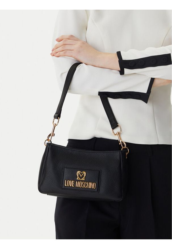 Love Moschino - LOVE MOSCHINO Torebka JC4167PP1OL1200A Czarny. Kolor: czarny. Materiał: skórzane
