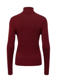 only - ONLY Golf Venice 15183772 Bordowy Regular Fit. Typ kołnierza: golf. Kolor: czerwony. Materiał: wiskoza #4
