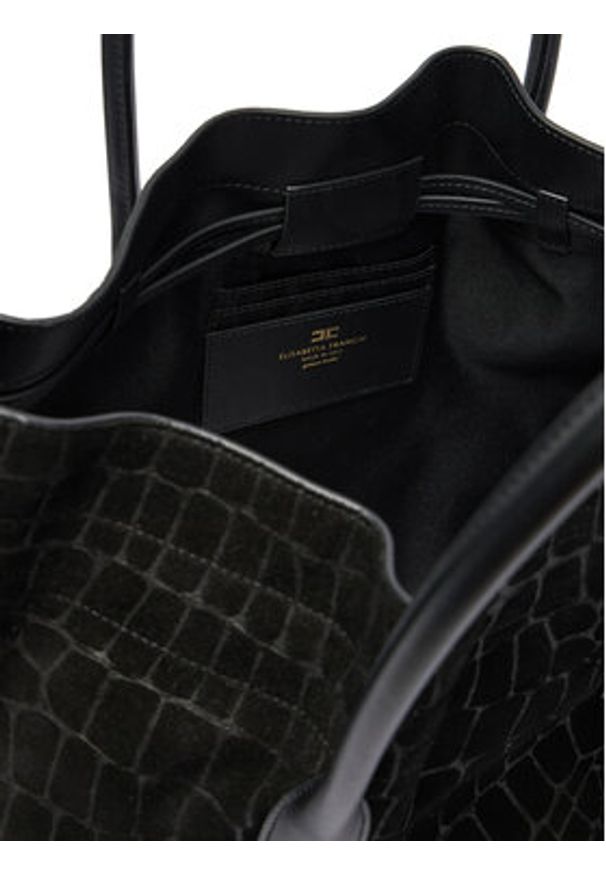Elisabetta Franchi Torebka BS-19H-61E2-V890 Czarny. Kolor: czarny. Materiał: skórzane, zamszowe