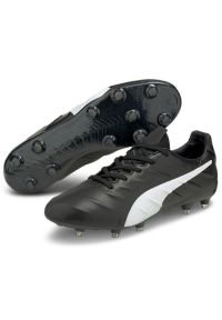 Buty piłkarskie Puma King Platinum 21 FG/AG M 106478 01 czarne czarne. Kolor: czarny. Materiał: skóra, materiał, dzianina. Szerokość cholewki: normalna. Sezon: jesień. Sport: piłka nożna