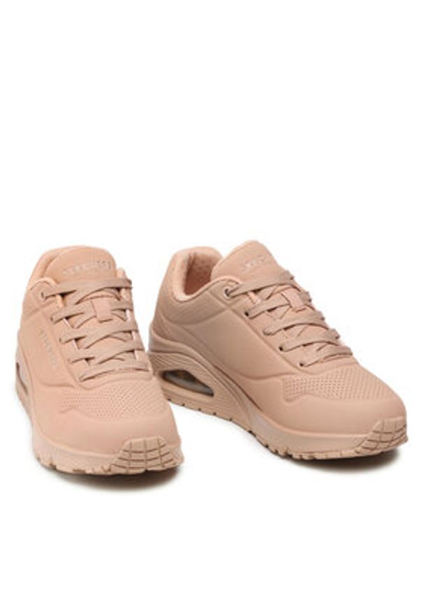 skechers - Skechers Sneakersy Uno Stand On Air 73690/SND Beżowy. Kolor: beżowy. Materiał: skóra