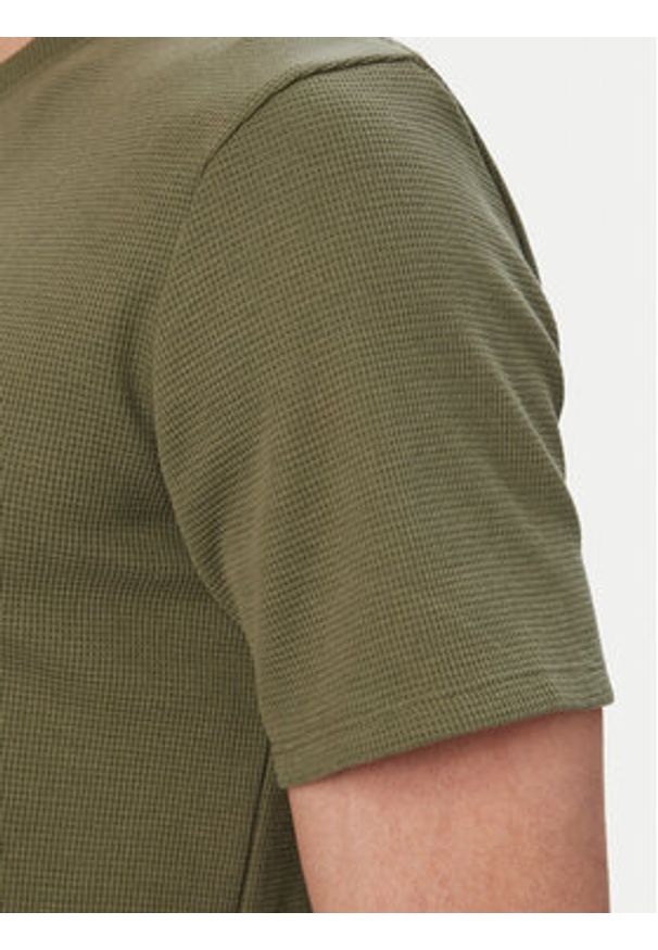 BOSS T-Shirt Waffle 50535891 Zielony jasny Regular Fit. Kolor: zielony. Materiał: bawełna