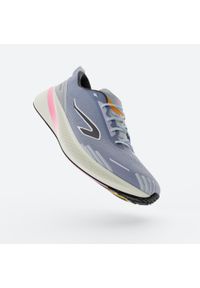 KIPRUN - Buty do biegania damskie Kiprun Cushion 500. Kolor: biały, wielokolorowy, niebieski, szary. Szerokość cholewki: normalna