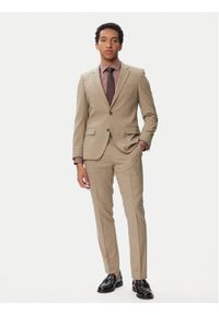 Hugo - HUGO Garnitur Henry/Getlin232X 50557616 Beżowy Slim Fit. Kolor: beżowy. Materiał: syntetyk #1