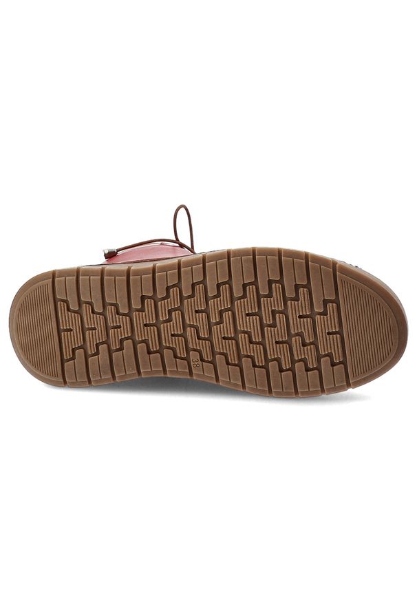 Czerwone Trzewiki Artiker Skórzane Obuwie Damskie. Okazja: na co dzień. Zapięcie: sznurówki. Kolor: czerwony. Materiał: skóra. Szerokość cholewki: normalna. Styl: klasyczny, casual