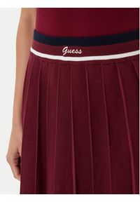 Guess Spódnica plisowana V5BD02 Z1152 Bordowy Regular Fit. Kolor: czerwony. Materiał: akryl #4