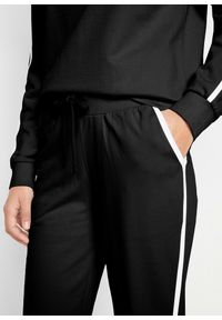 bonprix - Dres sportowy bawełniany (2 części). Kolor: czarny. Materiał: bawełna, dresówka. Styl: sportowy #2