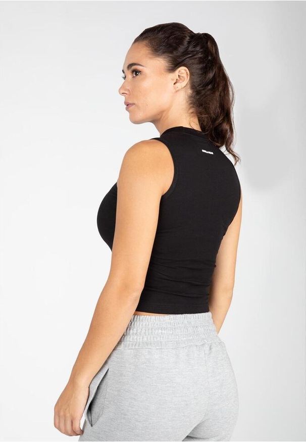 GORILLA WEAR - Livonia Crop Top - Czarny. Kolor: czarny. Sport: fitness