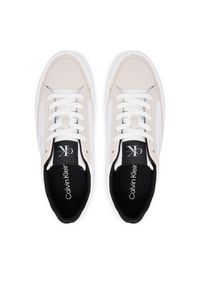 Calvin Klein Sneakersy Vulc Flatf Laceup HW0HW03086 Biały. Kolor: biały. Materiał: materiał #3