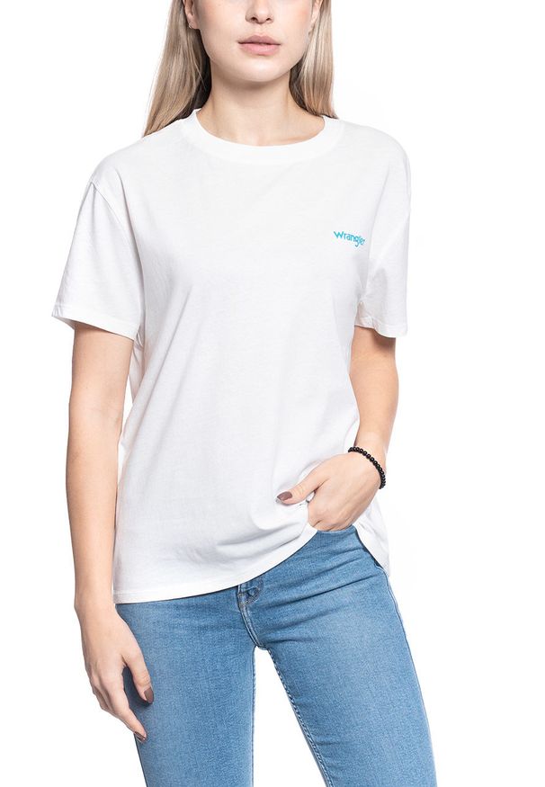 Wrangler - T-SHIRT DAMSKI WRANGLER BOYFRIEND TEE OFF WHITE W7Q2GH737 112132081