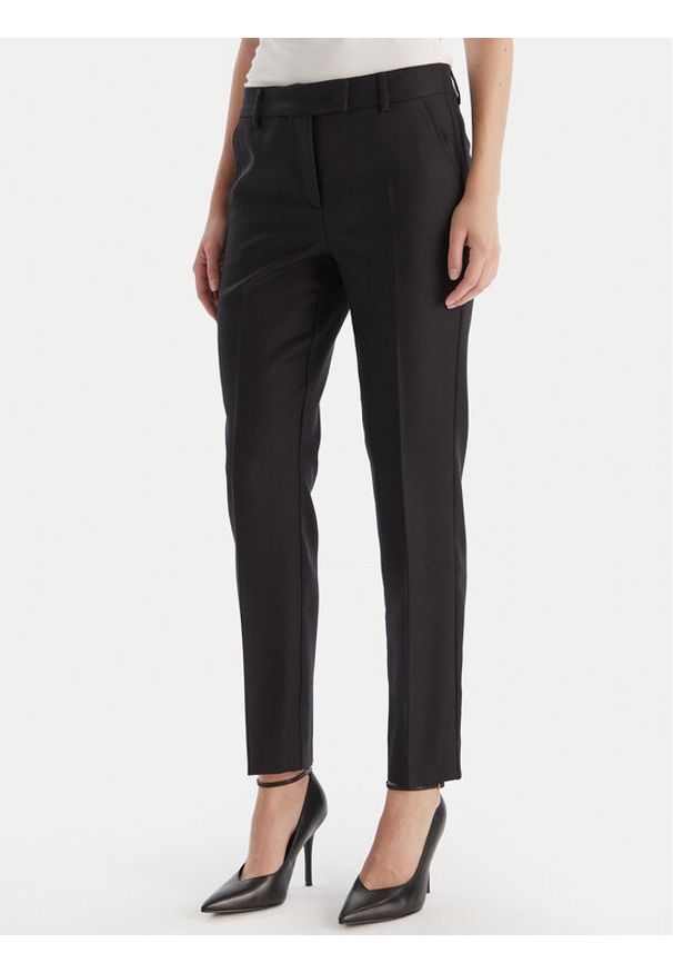 Marella Chinosy Margie 2523136232 Czarny Slim Fit. Kolor: czarny. Materiał: wełna