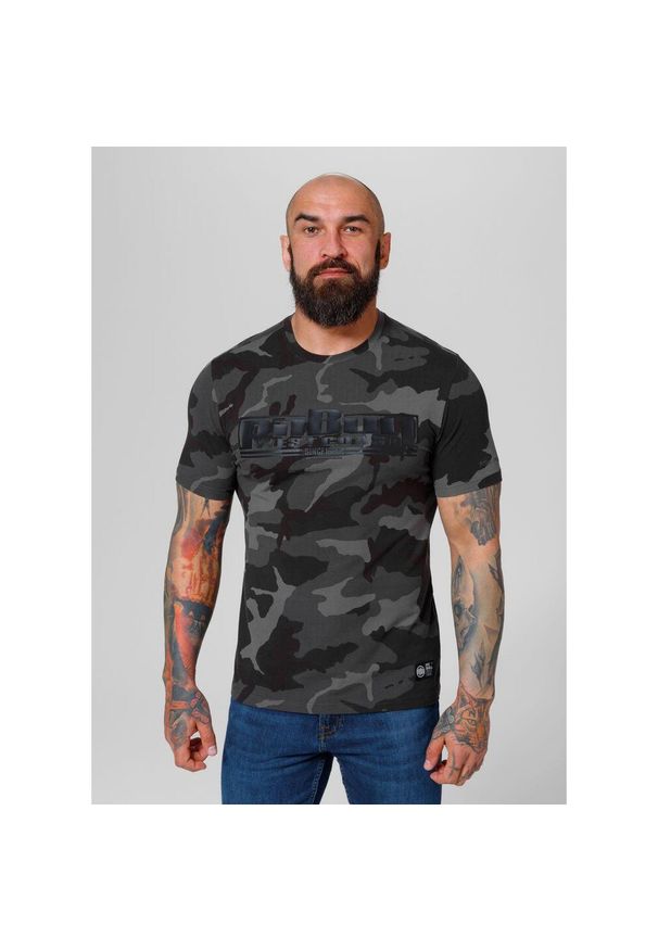 PITBULL - Koszulka bawełniana sportowy t-shirt dla dorosłych Slim Fit Classic Boxing. Kolor: czarny. Materiał: bawełna