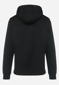 Born2be - Czarna Bluza z Kapturem i Nadrukiem Wykończona Polarem Marcsa. Typ kołnierza: kaptur. Kolor: czarny. Materiał: polar. Wzór: nadruk #7