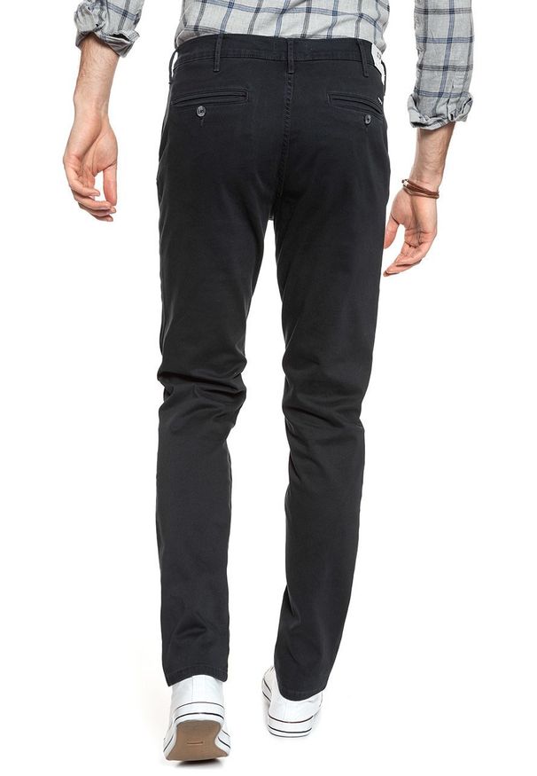 Wrangler - WRANGLER SPODNIE MĘSKIE CHINO DARK NAVY W16LA1XAE 112127300. Materiał: materiał
