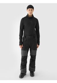 4f - 4F Spodnie snowboardowe membrana 10000 męskie - czarne M. Kolor: czarny. Materiał: materiał, tkanina, dzianina. Wzór: gładki. Sezon: zima. Sport: snowboard #1