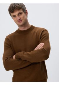 Reserved - Bawełniany półgolf - brązowy. Kolor: brązowy. Materiał: bawełna