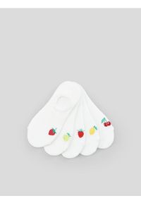 Sinsay - Skarpetki 5 pack - kremowy. Kolor: kremowy. Wzór: nadruk #1