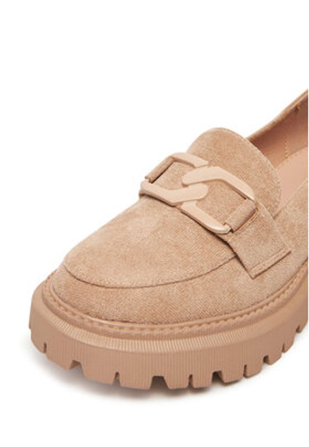 DeeZee Loafersy LE601-5 Beżowy. Kolor: beżowy. Materiał: materiał