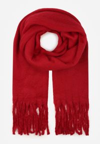 Born2be - Bordowy Szalik z Frędzlami Owedarria. Okazja: na co dzień. Kolor: czerwony. Materiał: dresówka, jeans. Styl: casual, elegancki #2