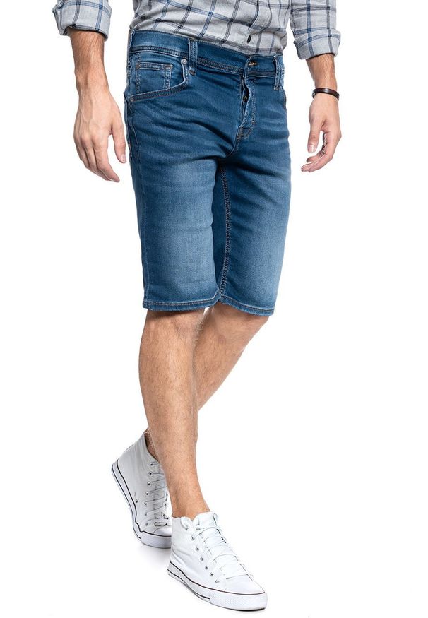 Mustang - MUSTANG CHICAGO SHORT MĘSKIE SZORTY KRÓTKIE SPODENKI DENIM BLUE 1011731 5000 682. Okazja: na spacer, na co dzień. Materiał: denim. Długość: krótkie. Sezon: lato. Styl: klasyczny, elegancki, casual