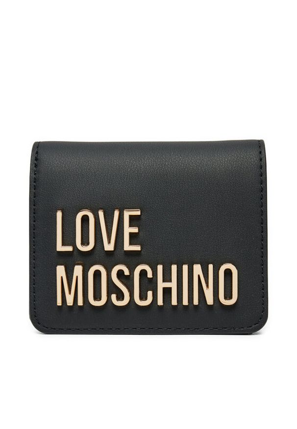 Love Moschino - LOVE MOSCHINO Mały Portfel Damski JC5612PP1LKD0000 Czarny. Kolor: czarny. Materiał: skóra