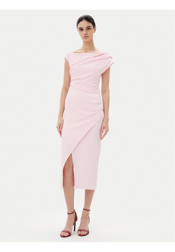 Rinascimento Sukienka koktajlowa CFC0019898002 Różowy Regular Fit. Kolor: różowy. Materiał: syntetyk. Styl: wizytowy