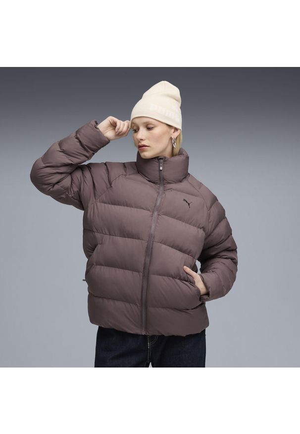 Puma - Damska kurtka Mono PUMA. Kolor: fioletowy. Materiał: materiał. Sport: bieganie