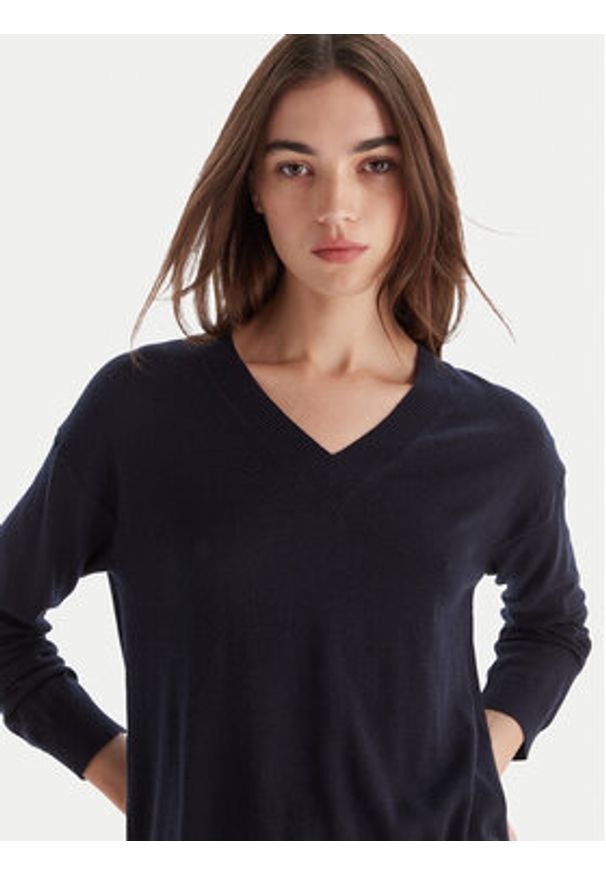 Weekend Max Mara Sweter Fiocchi 2525366042 Granatowy Regular Fit. Kolor: niebieski. Materiał: wełna