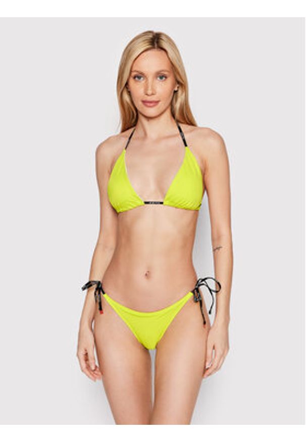 Hugo Dół od bikini Side Tie Pure 50470222 Żółty. Kolor: żółty. Materiał: syntetyk