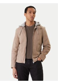 Milestone Kurtka skórzana Rivoli 612205 60785 Beżowy Regular Fit. Kolor: beżowy. Materiał: welur #1