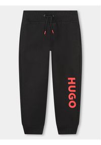 Hugo Spodnie dresowe G00042 D Czarny Regular Fit. Kolor: czarny. Materiał: bawełna