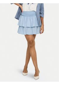 only - ONLY Spódnica mini Charis 15363983 Niebieski jasny Regular Fit. Kolor: niebieski. Materiał: lyocell #1