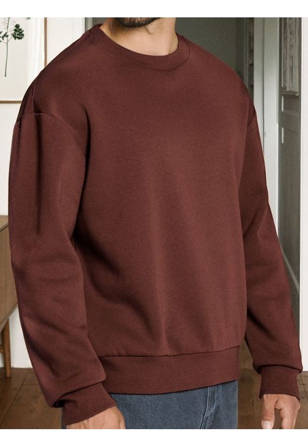 Sinsay - Bluza basic comfort fit - czerwony. Kolor: czerwony