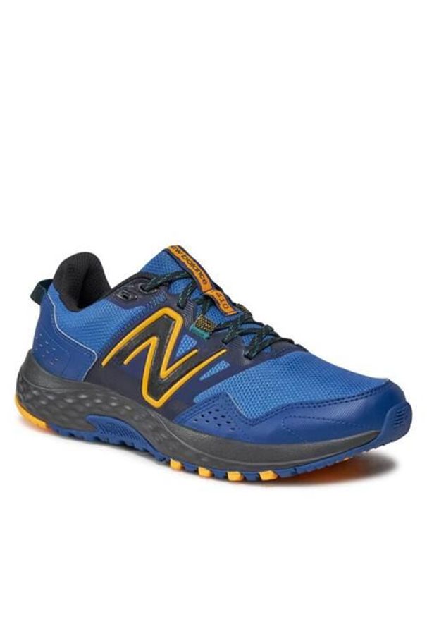 Buty do biegania męskie New Balance MT410LY8. Zapięcie: sznurówki. Kolor: niebieski. Materiał: syntetyk, tkanina, materiał. Szerokość cholewki: normalna. Sport: bieganie