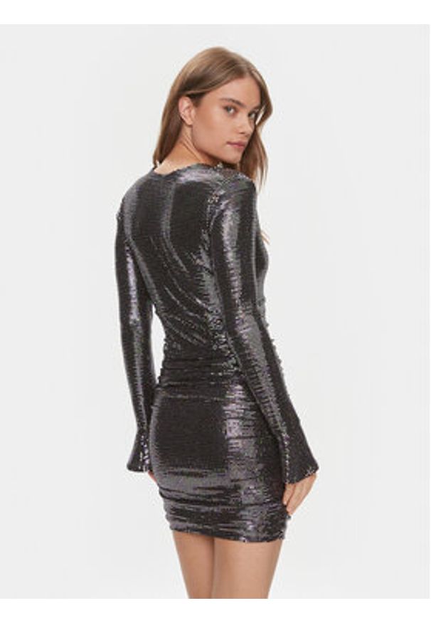 Guess Sukienka koktajlowa Britney W4RK42 KBJG0 Szary Slim Fit. Kolor: szary. Materiał: syntetyk. Styl: wizytowy