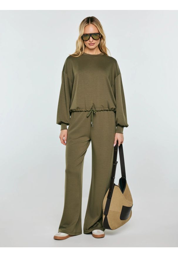 Big-Star - Bluza damska z wiskozy khaki Lunara 303. Kolor: zielony. Materiał: wiskoza. Styl: elegancki, klasyczny