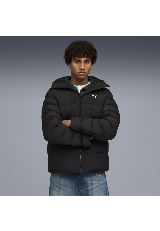 Puma - Męska kurtka z kapturem Mono PUMA. Typ kołnierza: kaptur. Kolor: czarny. Sport: bieganie