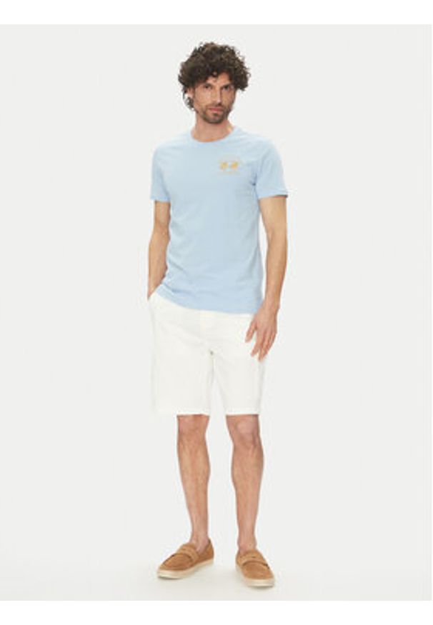 La Martina T-Shirt Vernie MAR009 JS206 Błękitny Regular Fit. Kolor: niebieski. Materiał: bawełna