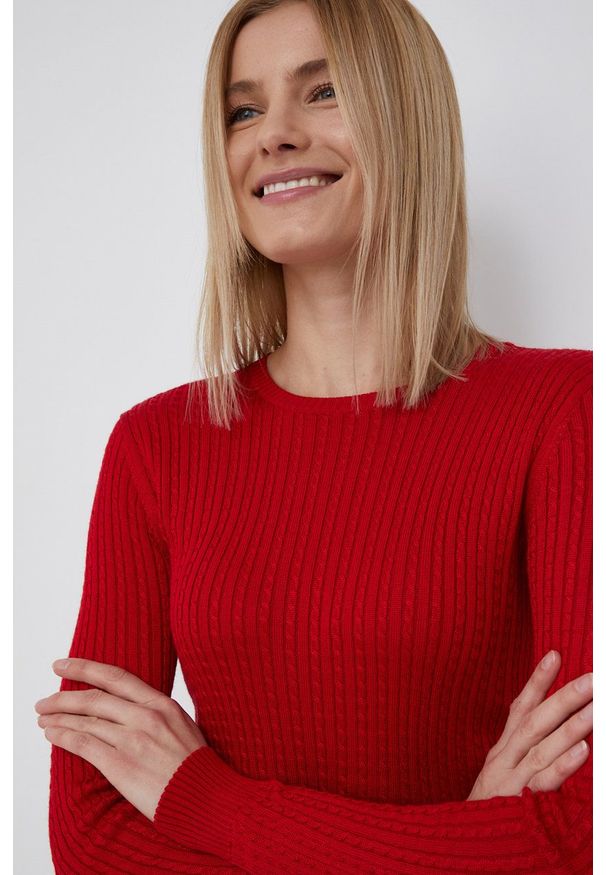 Lauren Ralph Lauren - Sweter. Okazja: na co dzień. Kolor: czerwony. Materiał: dzianina. Długość rękawa: długi rękaw. Długość: długie. Styl: casual