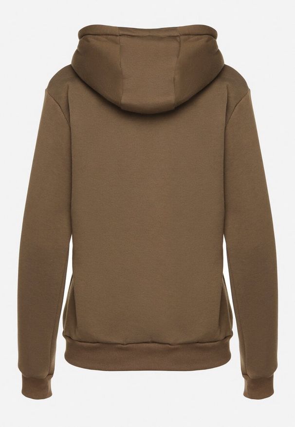 Born2be - Ciemnozielona Bluza z Kapturem Sithi. Okazja: na co dzień. Typ kołnierza: kaptur. Kolor: zielony. Materiał: jeans. Długość rękawa: długi rękaw. Długość: długie. Styl: klasyczny, casual