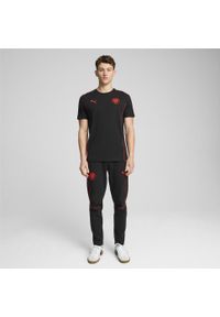 Puma - Męskie spodnie Casuals FC St. Pauli PUMA Black Red. Kolor: czerwony, wielokolorowy, czarny