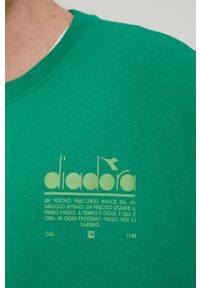Diadora bluza bawełniana męska kolor zielony z nadrukiem. Kolor: zielony. Materiał: bawełna. Wzór: nadruk #3
