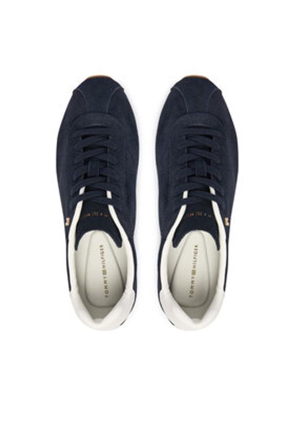 TOMMY HILFIGER - Tommy Hilfiger Sneakersy Th Bella Low Runner Suede FW0FW09189 Granatowy. Kolor: niebieski. Materiał: skóra, zamsz