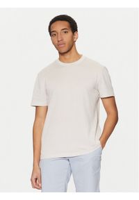 Calvin Klein T-Shirt K10K114166 Beżowy Regular Fit. Kolor: beżowy. Materiał: bawełna