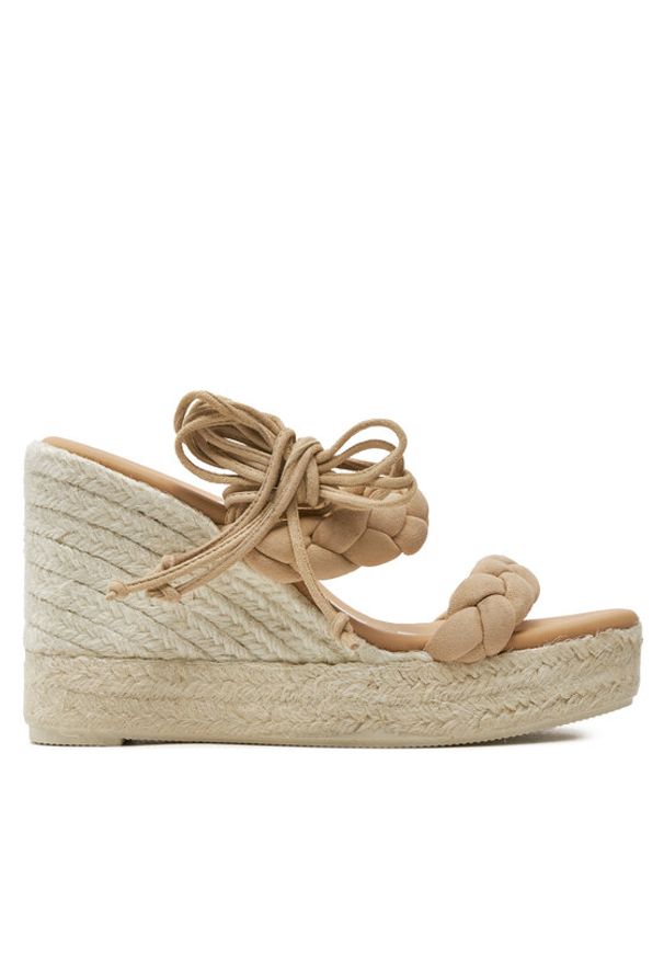 Manebi Espadryle Hamptons Two Braided Bands Wedge Espadrilles M 1.1 WE Beżowy. Kolor: beżowy. Materiał: skóra, zamsz