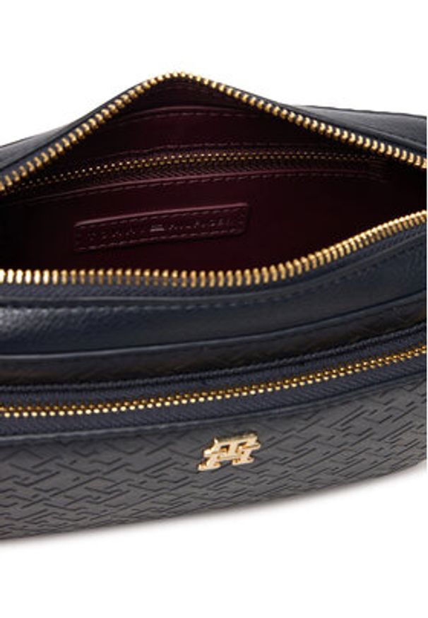 TOMMY HILFIGER - Tommy Hilfiger Torebka Th Icon Camera Bag Mono AW0AW18121 Granatowy. Kolor: niebieski. Materiał: skórzane