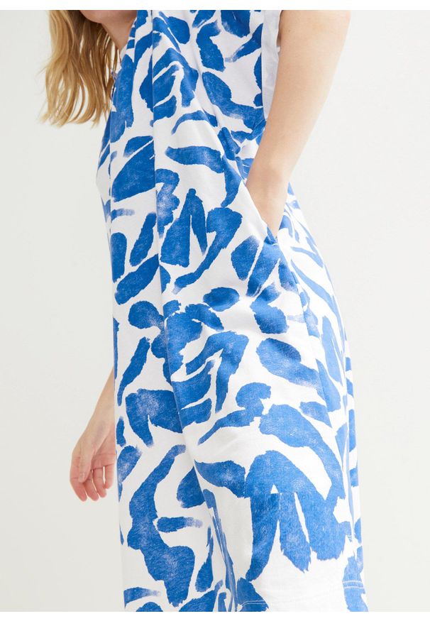 bonprix - Sukienka z dżerseju. Kolor: niebieski. Materiał: jersey. Typ sukienki: oversize. Długość: midi