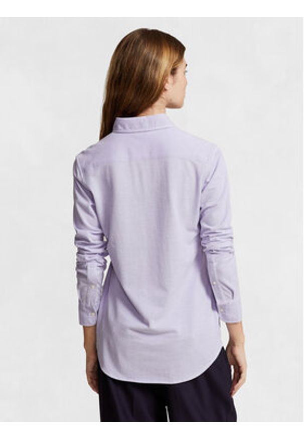 Polo Ralph Lauren Koszula Ls Knt Ox St 211924258001 Fioletowy Slim Fit. Typ kołnierza: polo. Kolor: fioletowy. Materiał: bawełna