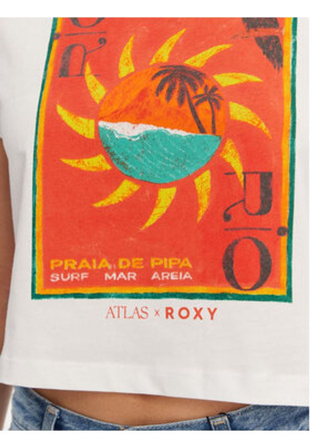 Roxy T-Shirt ERJZT05921 Biały Relaxed Fit. Kolor: biały. Materiał: bawełna