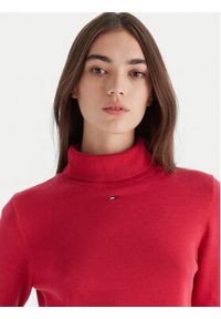 Tommy Jeans Golf Essential DW0DW21672 Czerwony Regular Fit. Typ kołnierza: golf. Kolor: czerwony. Materiał: bawełna #3